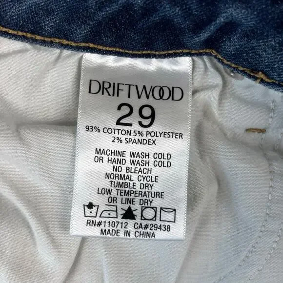 Driftwood Colette High Rise Jeans Size 29 Embroidered Cuff DW-P40373A - Picture 7 of 9